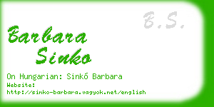 barbara sinko business card